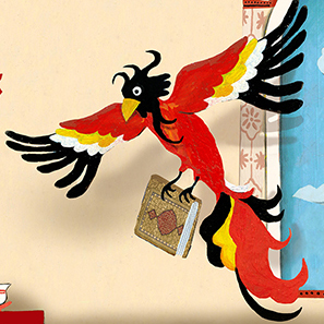 Simurgh holding book